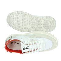 D.A.T.E. Donna Sneakers bassa W401-K2-CO-HR Bianco/Rosso