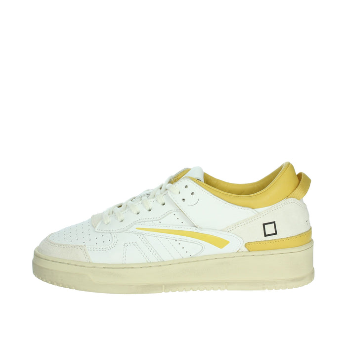 D.A.T.E. Donna Sneakers bassa W401-TO-BC-HY Bianco/Giallo