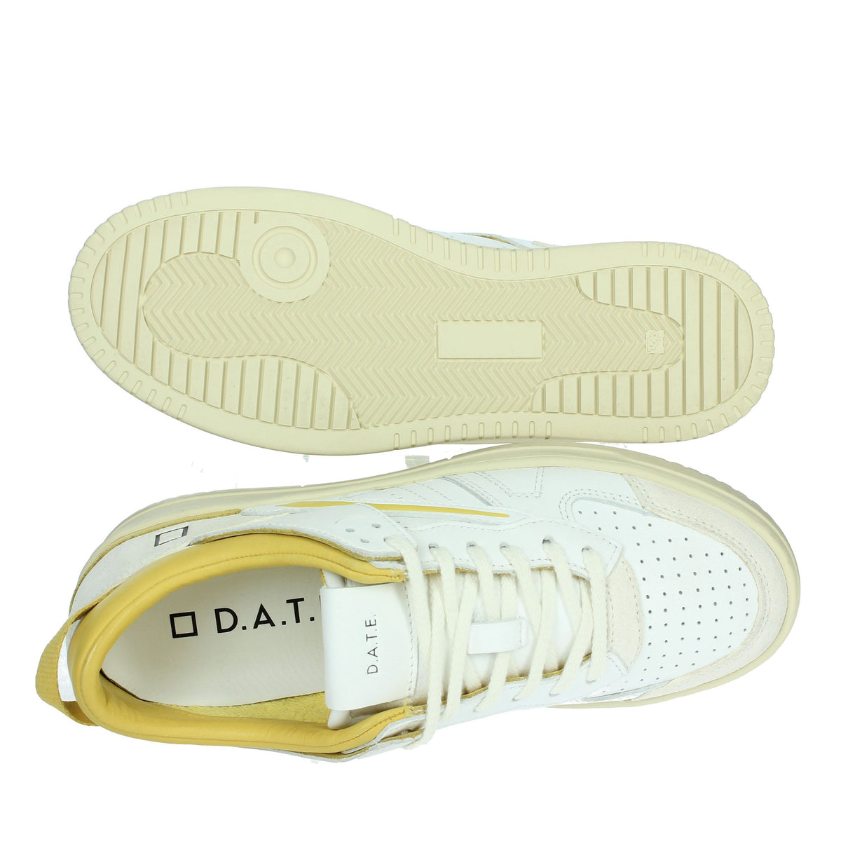 D.A.T.E. Donna Sneakers bassa W401-TO-BC-HY Bianco/Giallo