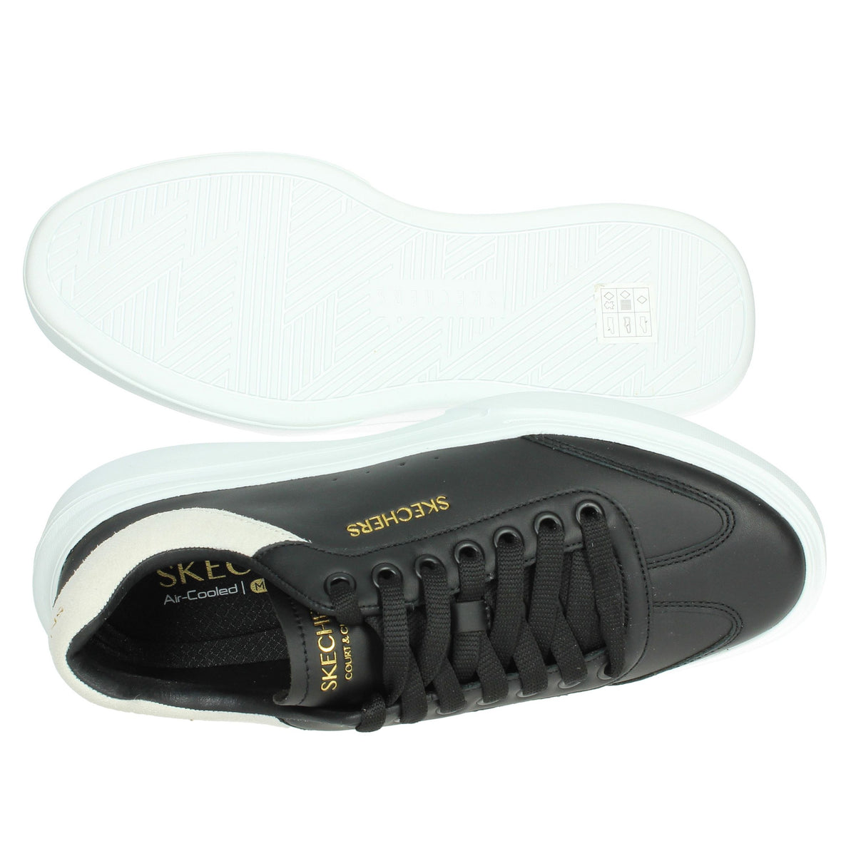 SKECHERS Uomo Sneakers bassa 232858 Nero/Bianco