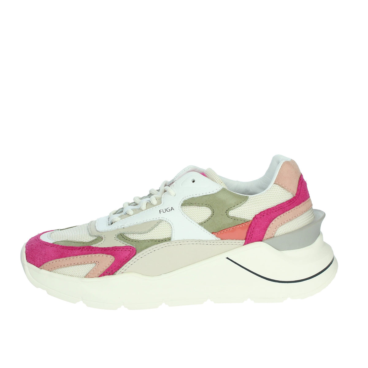 D.A.T.E. Donna Sneakers bassa W401-FG-CO-WF Bianco/Fucsia