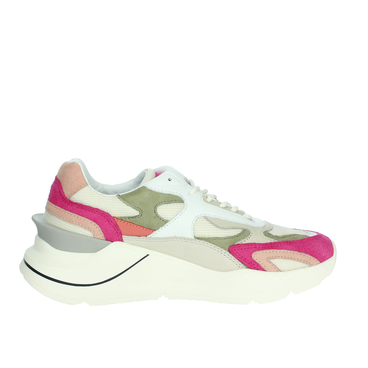 D.A.T.E. Donna Sneakers bassa W401-FG-CO-WF Bianco/Fucsia