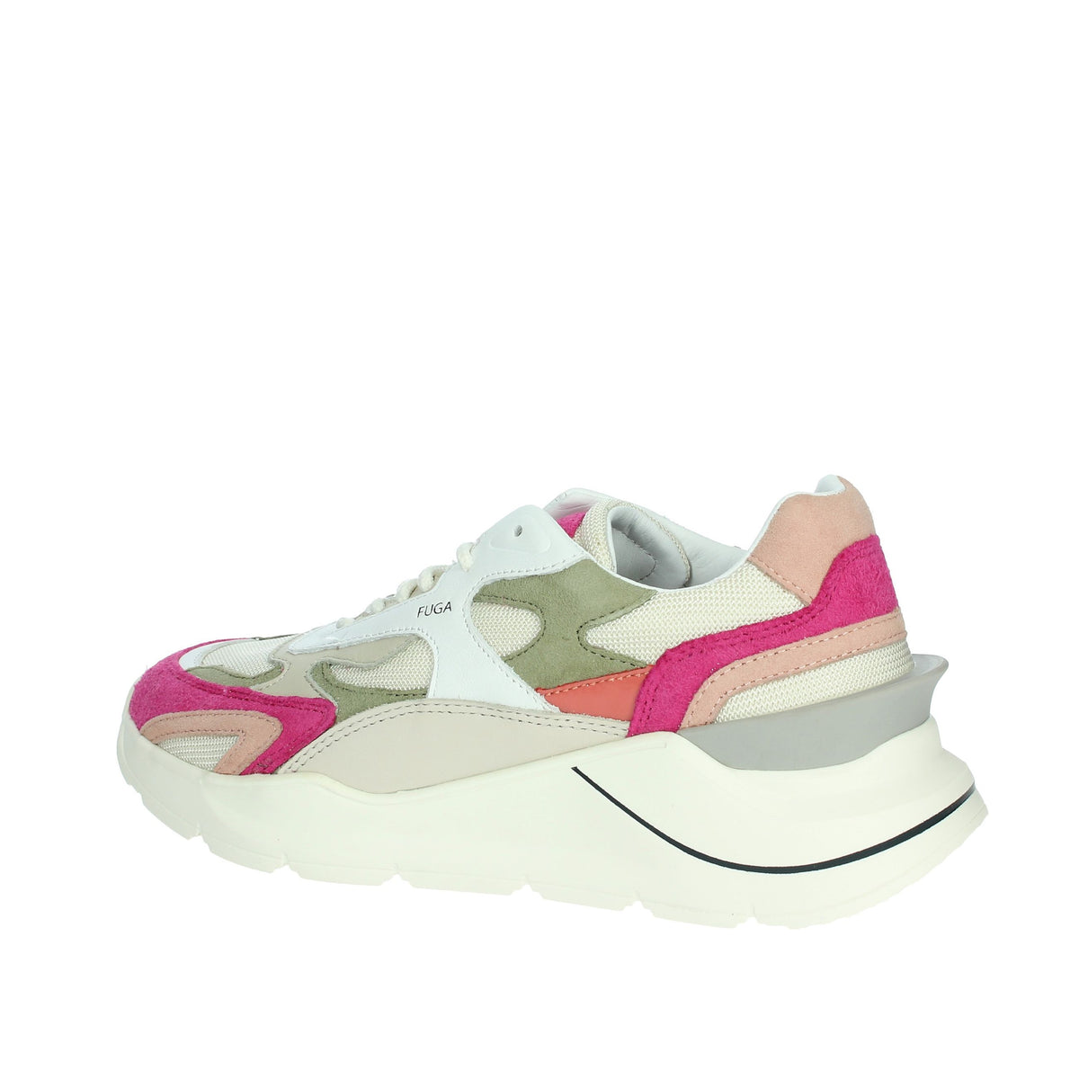 D.A.T.E. Donna Sneakers bassa W401-FG-CO-WF Bianco/Fucsia
