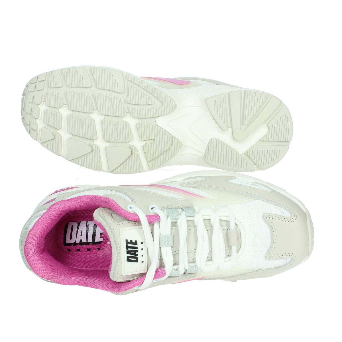 D.A.T.E. Donna Sneakers bassa W401-SN-ET-WF Bianco/Fucsia