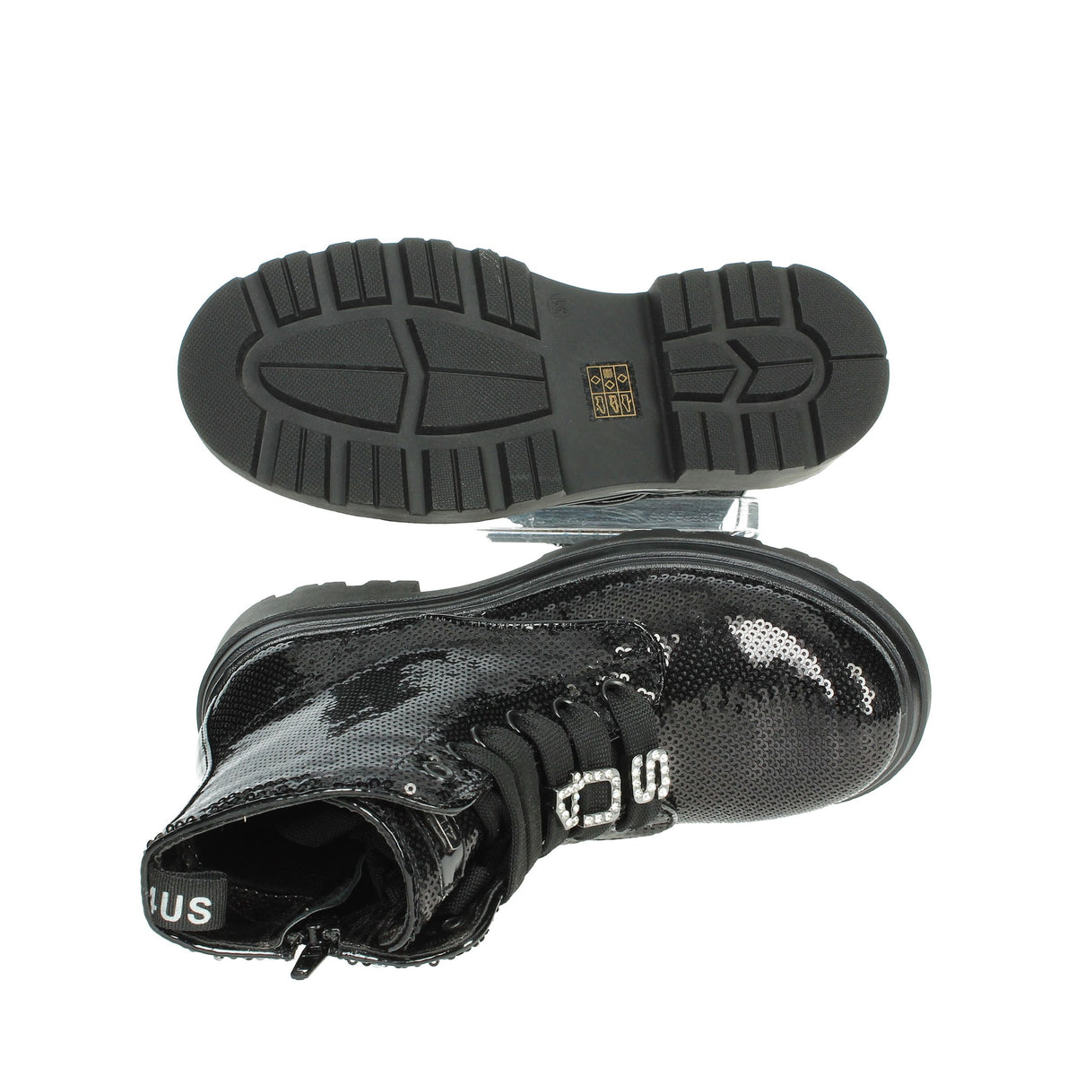 4Us Paciotti Bambine e ragazze Anfibi 43080 Nero