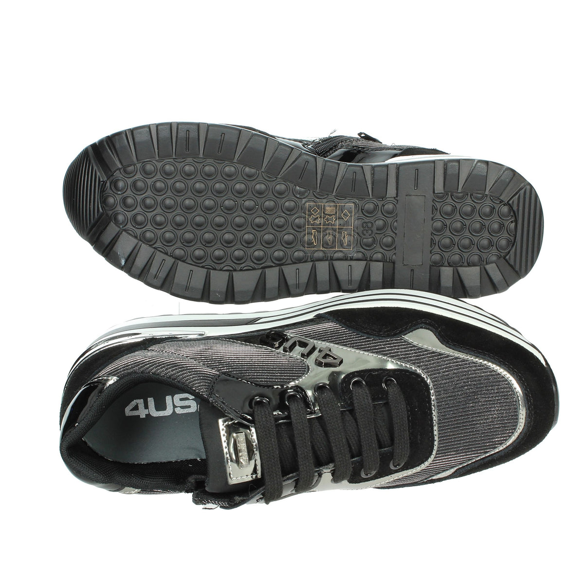 4Us Paciotti Bambine e ragazze Sneakers bassa 43040 Nero