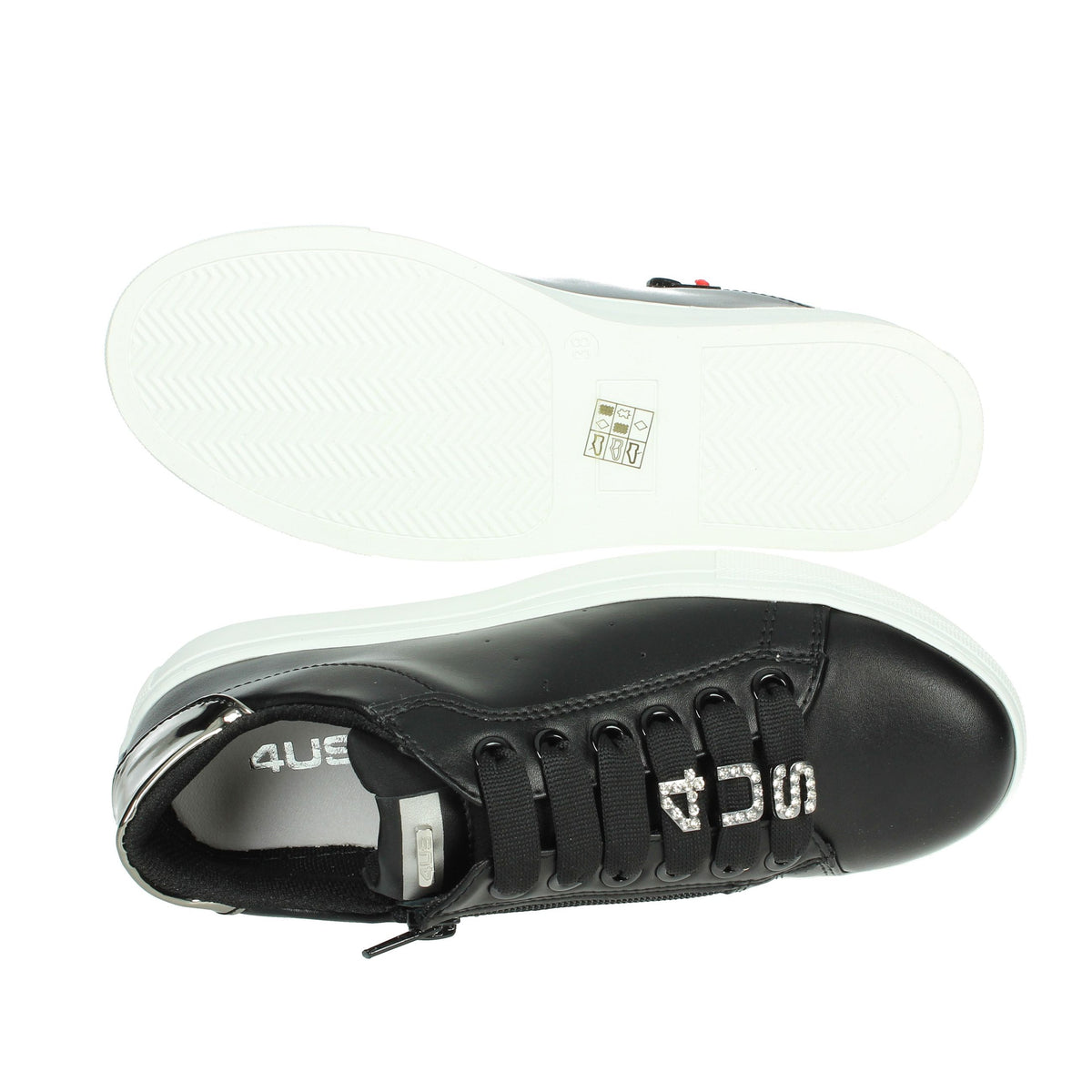 4Us Paciotti Bambine e ragazze Sneakers bassa 43002 Nero