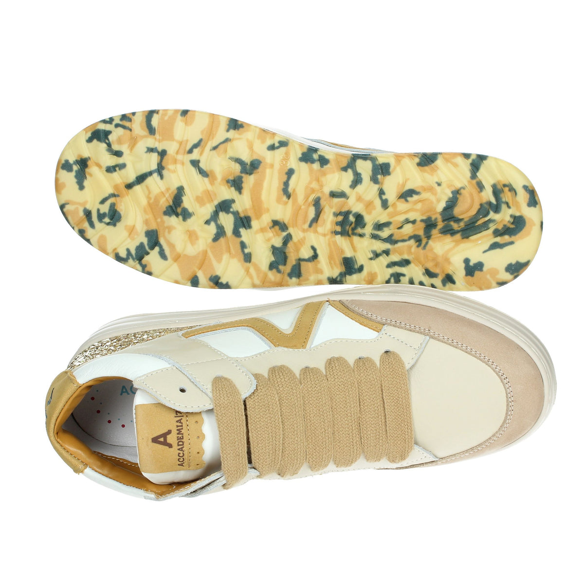 Accademia 72 Donna Sneakers alta AC-034 Beige/Bianco
