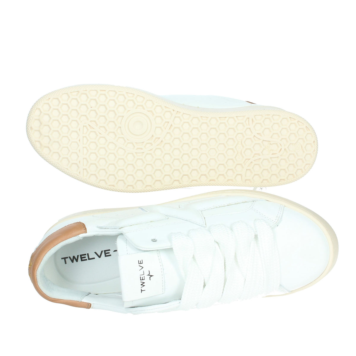 Twelve Donna Sneakers bassa CLASSIC Bianco/Cuoio