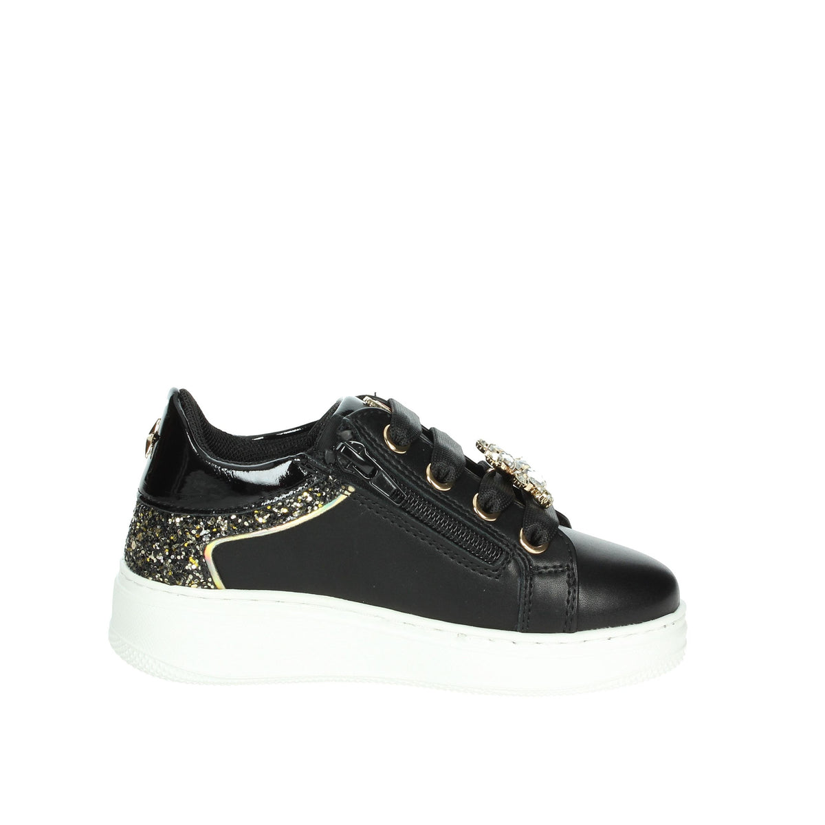 ASSO Bambine e ragazze Sneakers bassa AG-16532 Nero/Oro