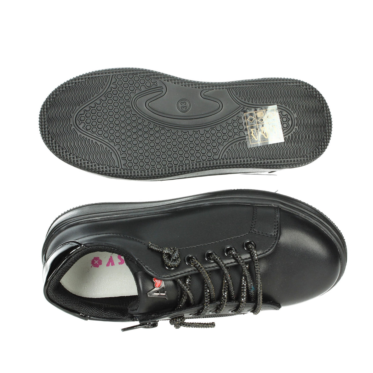 ASSO Bambine e ragazze Sneakers bassa AG-16536 Nero