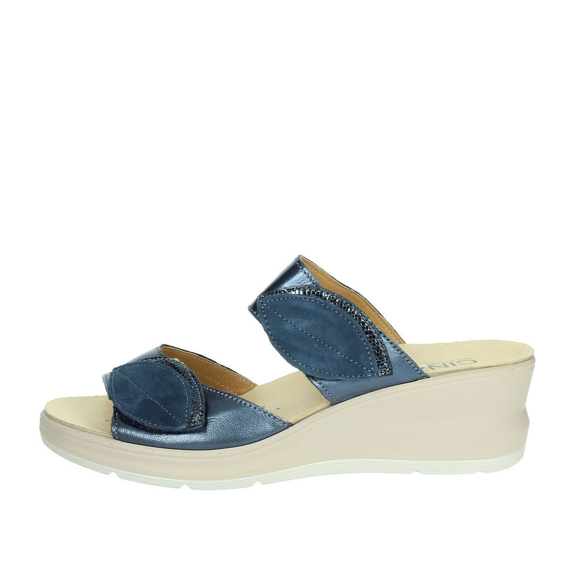 CINZIA SOFT Donna Ciabatte con zeppa IO13335 Blu