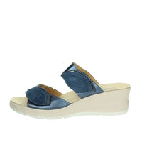CINZIA SOFT Donna Ciabatte con zeppa IO13335 Blu