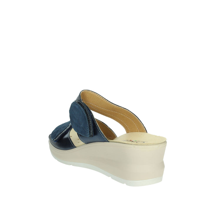 CINZIA SOFT Donna Ciabatte con zeppa IO13335 Blu