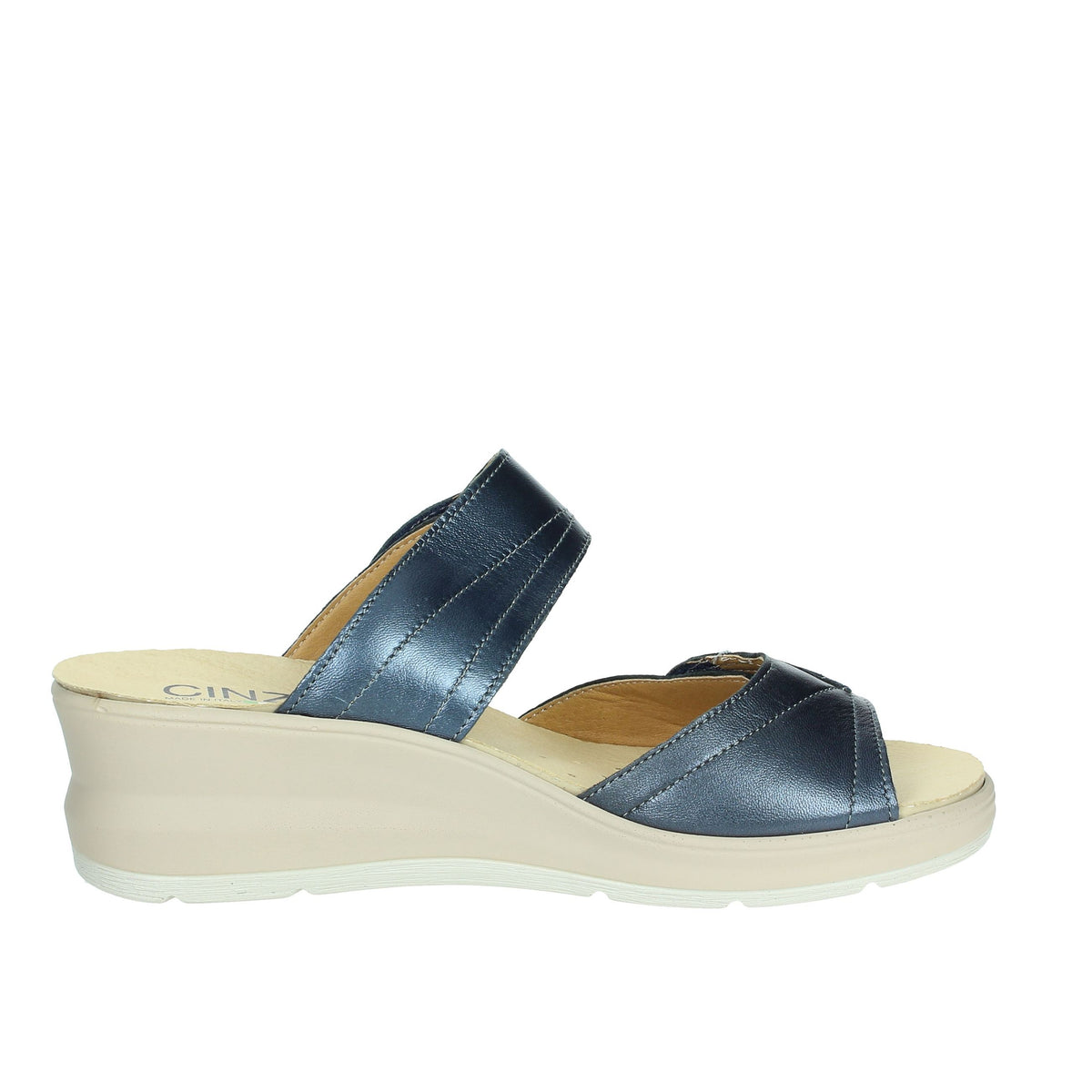 CINZIA SOFT Donna Ciabatte con zeppa IO13335 Blu