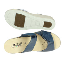 CINZIA SOFT Donna Ciabatte con zeppa IO13335 Blu