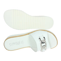 CINZIA SOFT Donna Ciabatte con zeppa IAF343456 Bianco