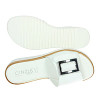 CINZIA SOFT Donna Ciabatte con zeppa IAF343455 Bianco