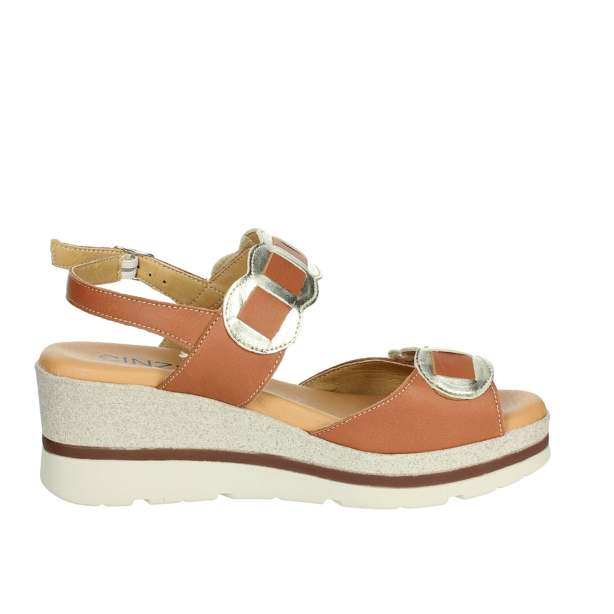 CINZIA SOFT Donna Sandali con zeppa IO19635 Cuoio