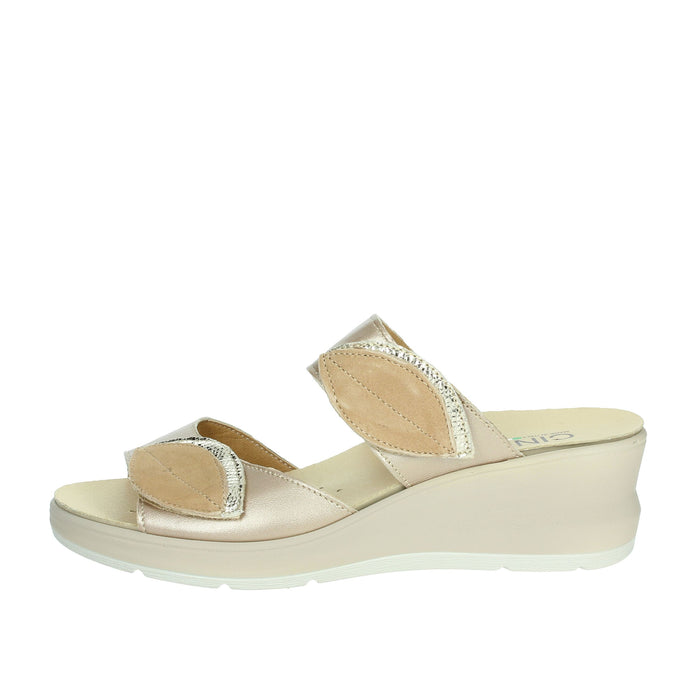 CINZIA SOFT Donna Ciabatte con zeppa IO13335 Platino