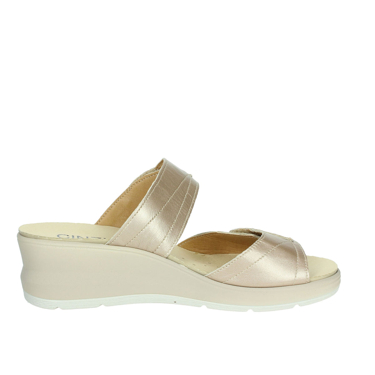 CINZIA SOFT Donna Ciabatte con zeppa IO13335 Platino