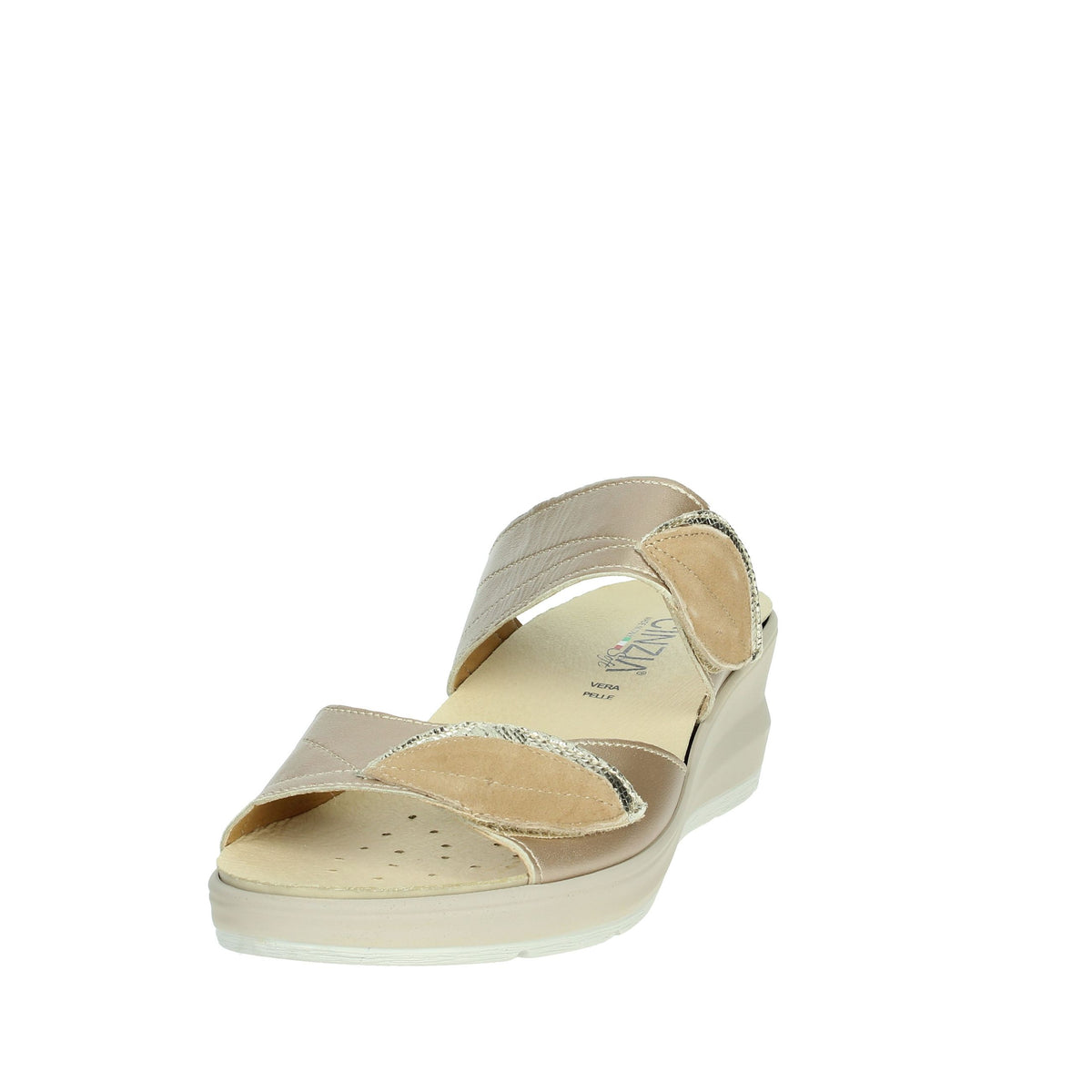 CINZIA SOFT Donna Ciabatte con zeppa IO13335 Platino