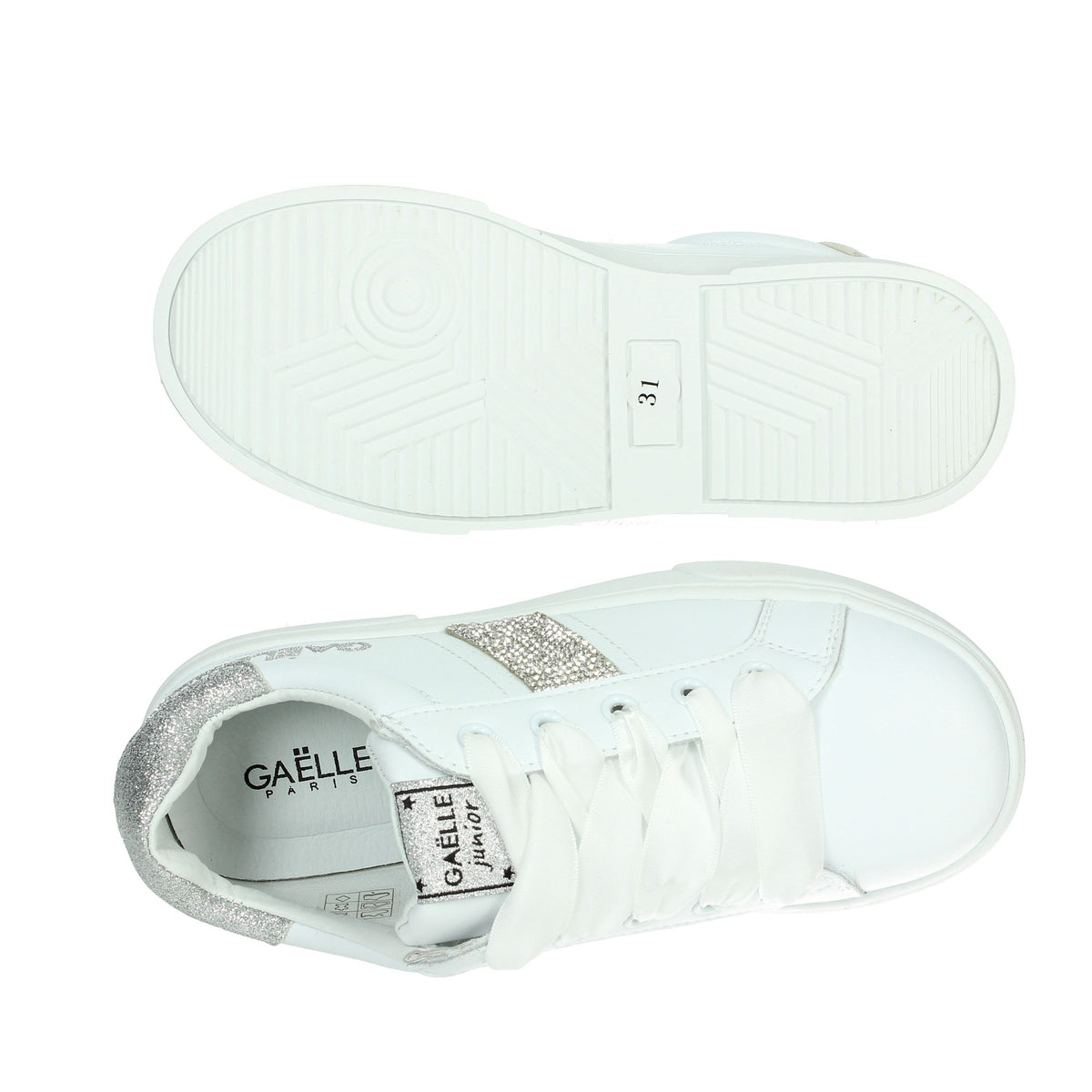 GAELLE PARIS Bambine e ragazze Sneakers bassa GS0021L Bianco/Argento