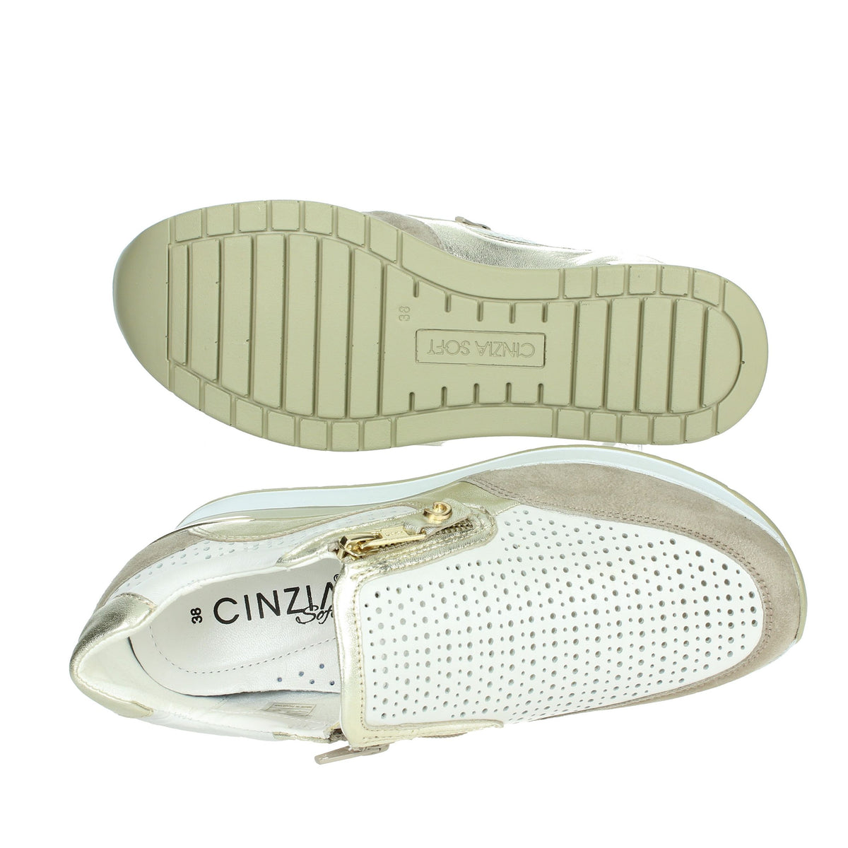 CINZIA SOFT Donna Sneakers bassa IV2521476G Bianco/Oro