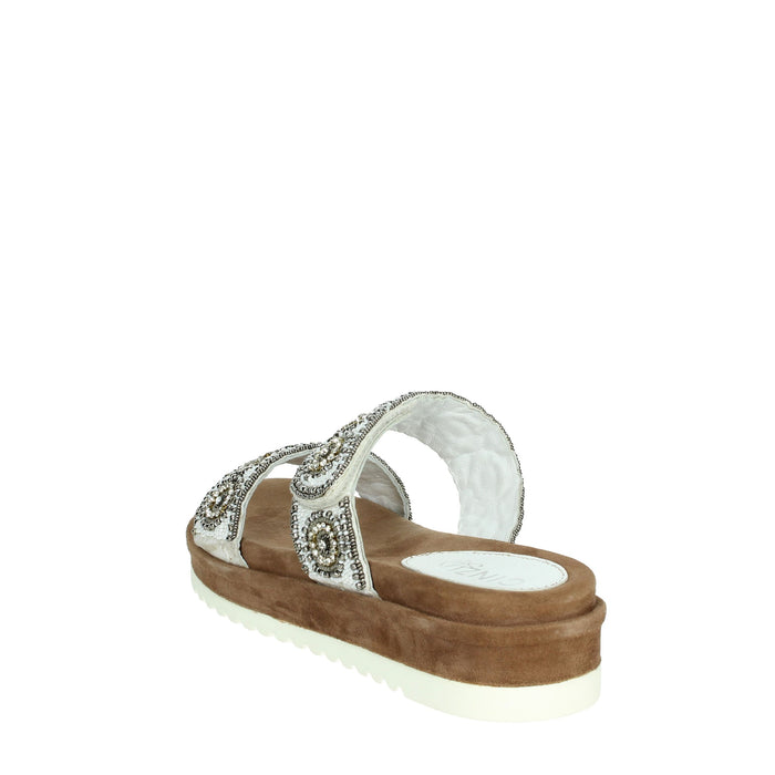 CINZIA SOFT Donna Ciabatte con zeppa IT1020 Bianco