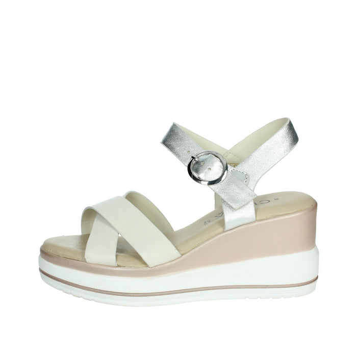 CINZIA SOFT Donna Sandali con zeppa SV619849-VM Bianco/Argento