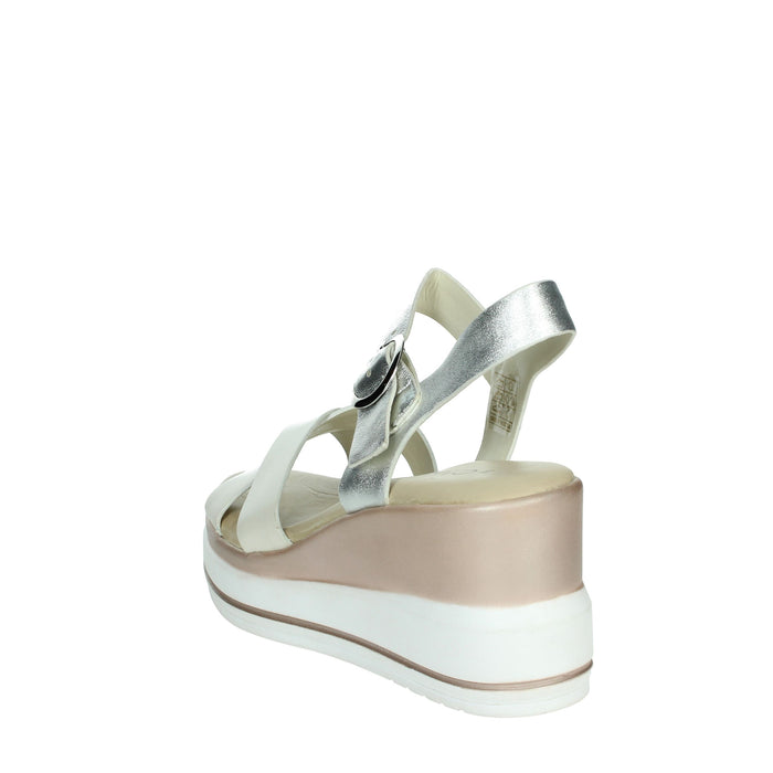 CINZIA SOFT Donna Sandali con zeppa SV619849-VM Bianco/Argento