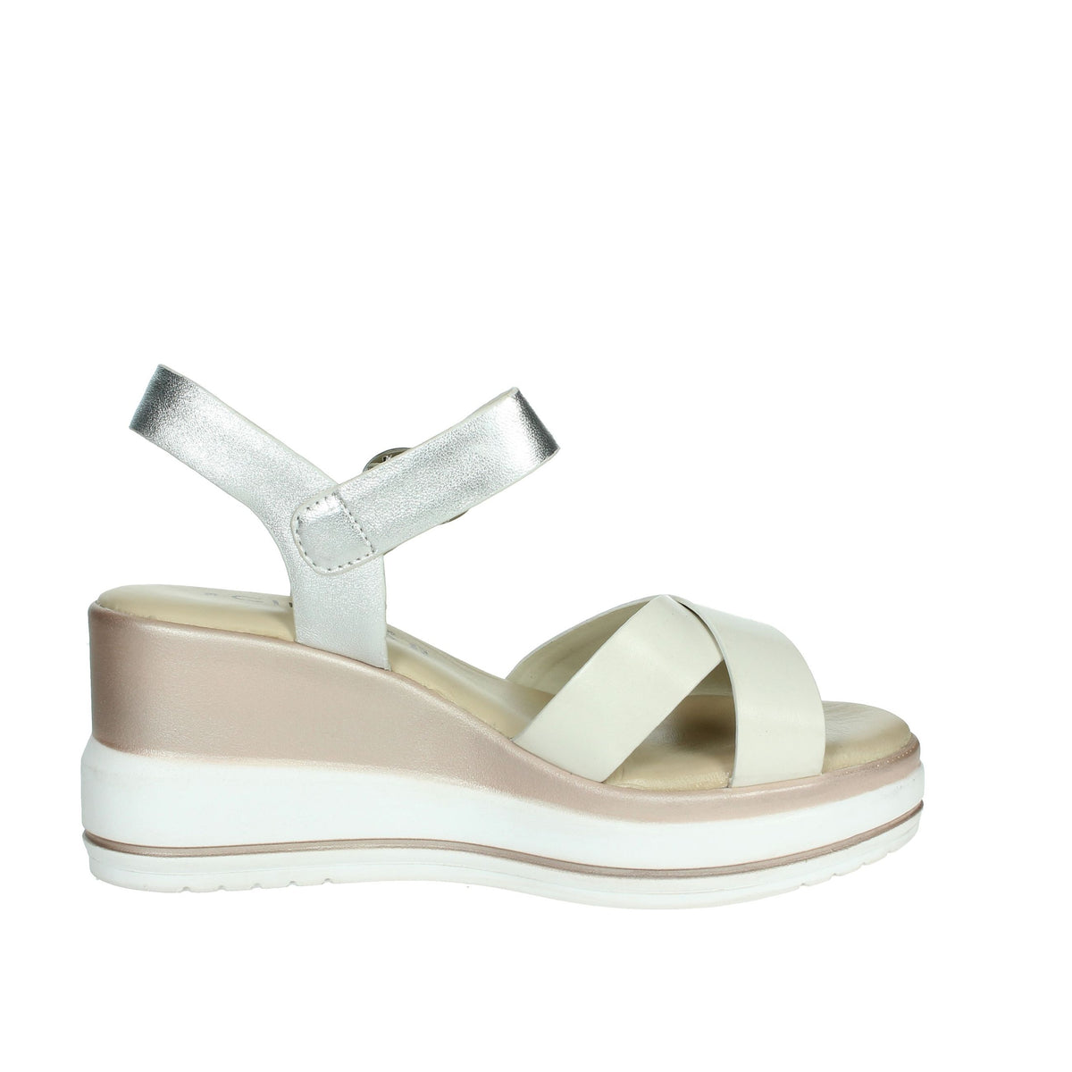 CINZIA SOFT Donna Sandali con zeppa SV619849-VM Bianco/Argento