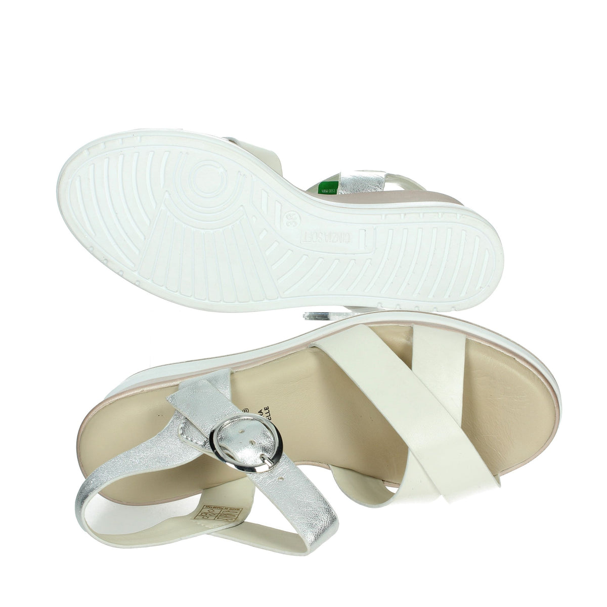 CINZIA SOFT Donna Sandali con zeppa SV619849-VM Bianco/Argento