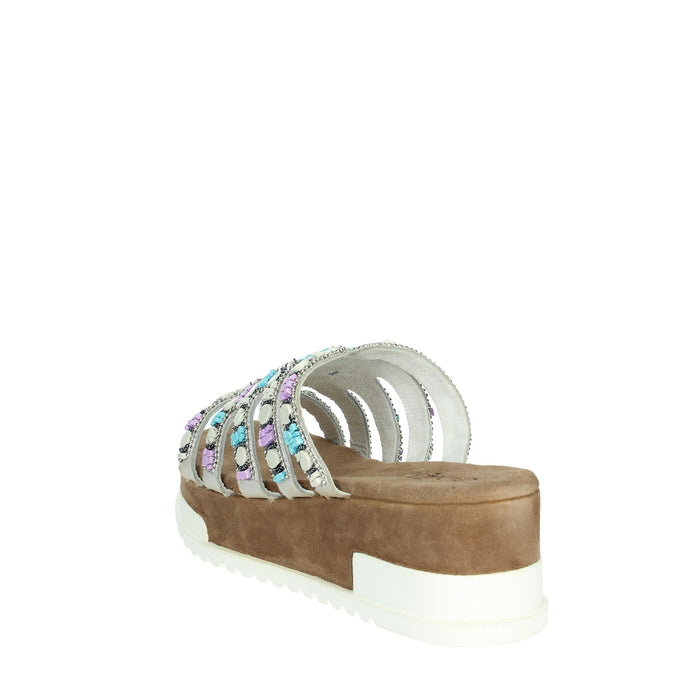 CINZIA SOFT Donna Ciabatte con zeppa IT1019 Grigio