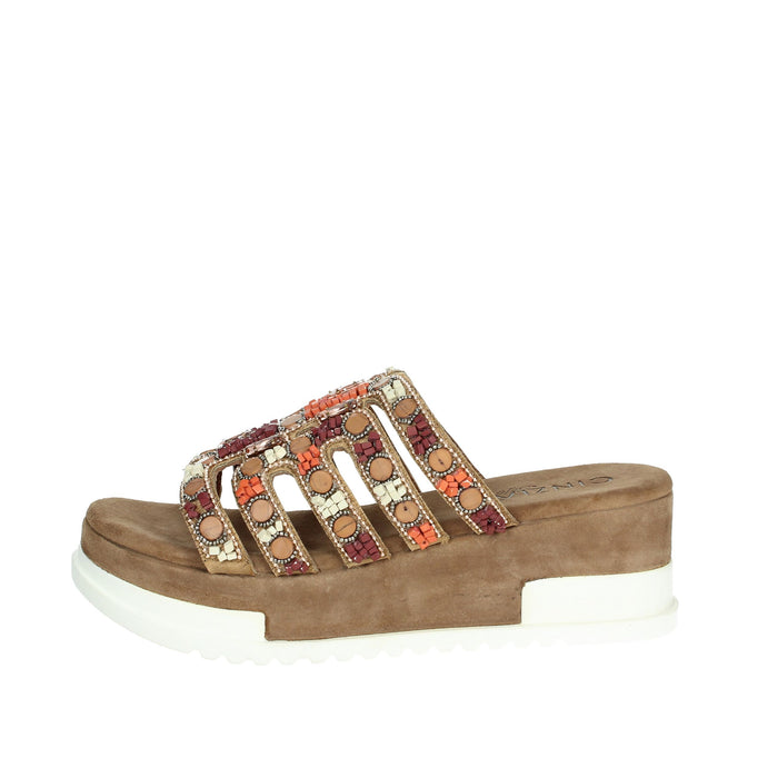 CINZIA SOFT Donna Ciabatte con zeppa IT1019 Taupe