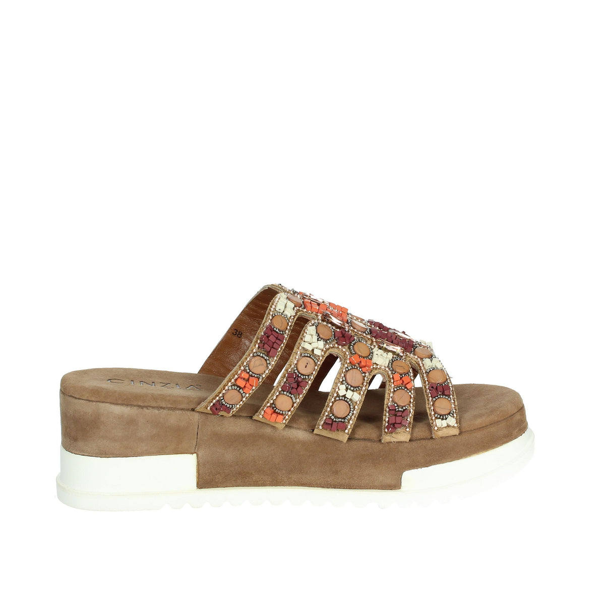 CINZIA SOFT Donna Ciabatte con zeppa IT1019 Taupe