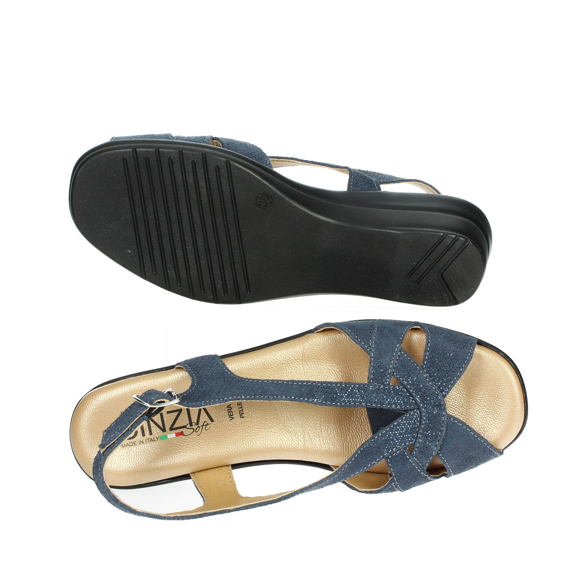 CINZIA SOFT Donna Sandali con zeppa IO17818 Blu
