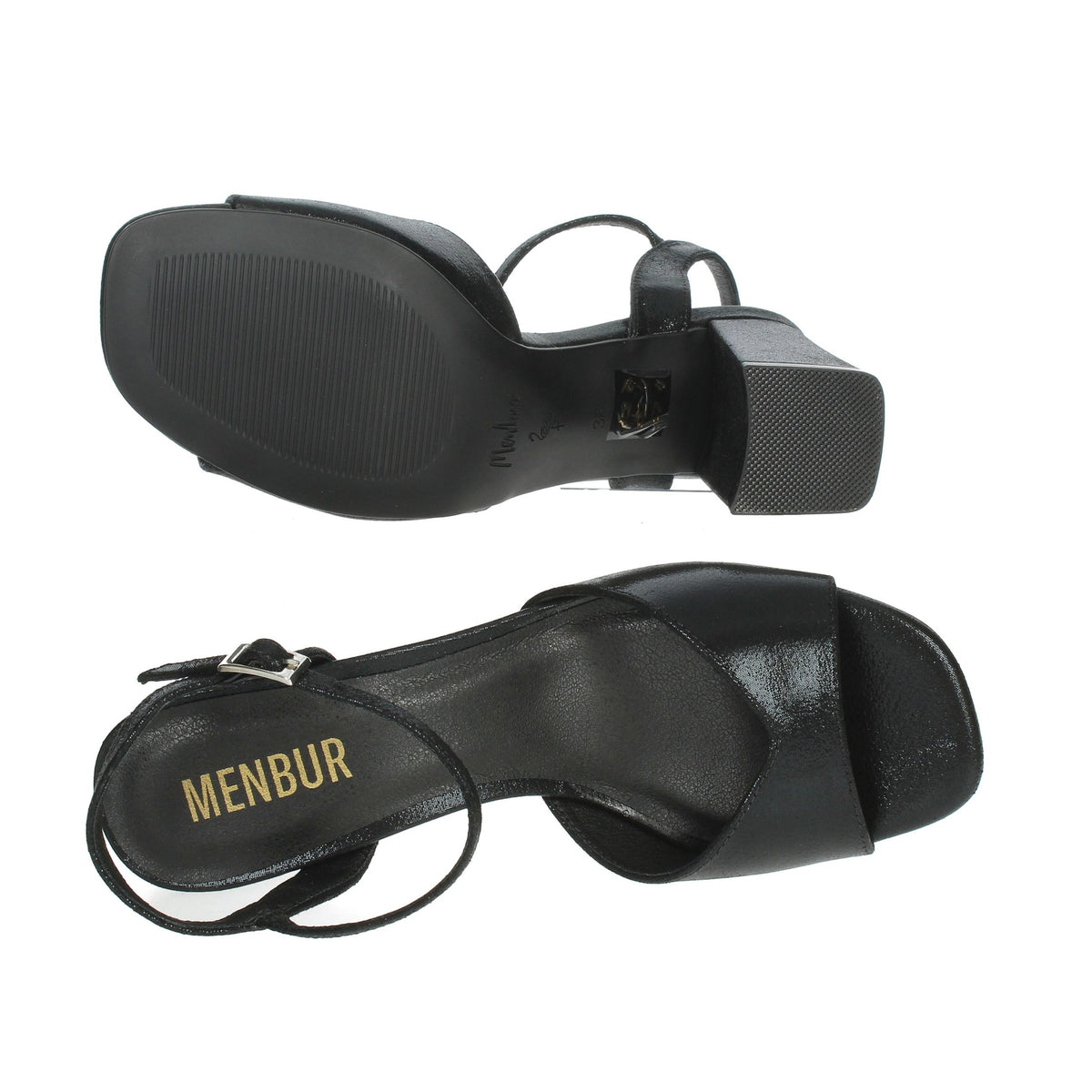 MENBUR Donna Sandali con tacco 25600 Nero