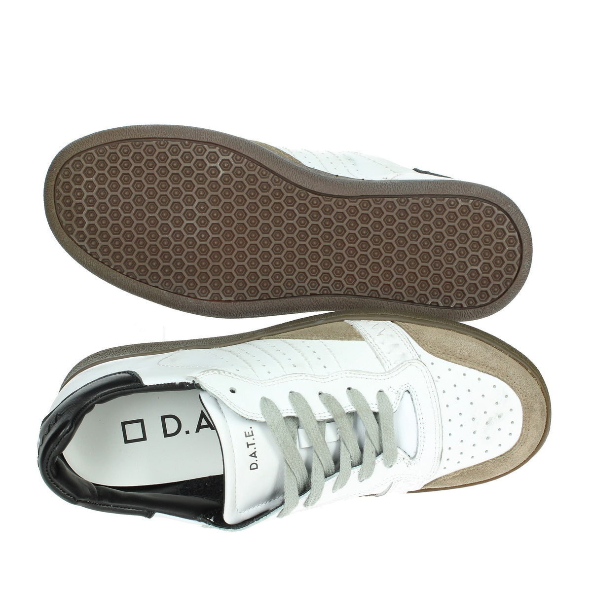 D.A.T.E. Donna Sneakers bassa W391-SL-CA-BT Bianco/Beige