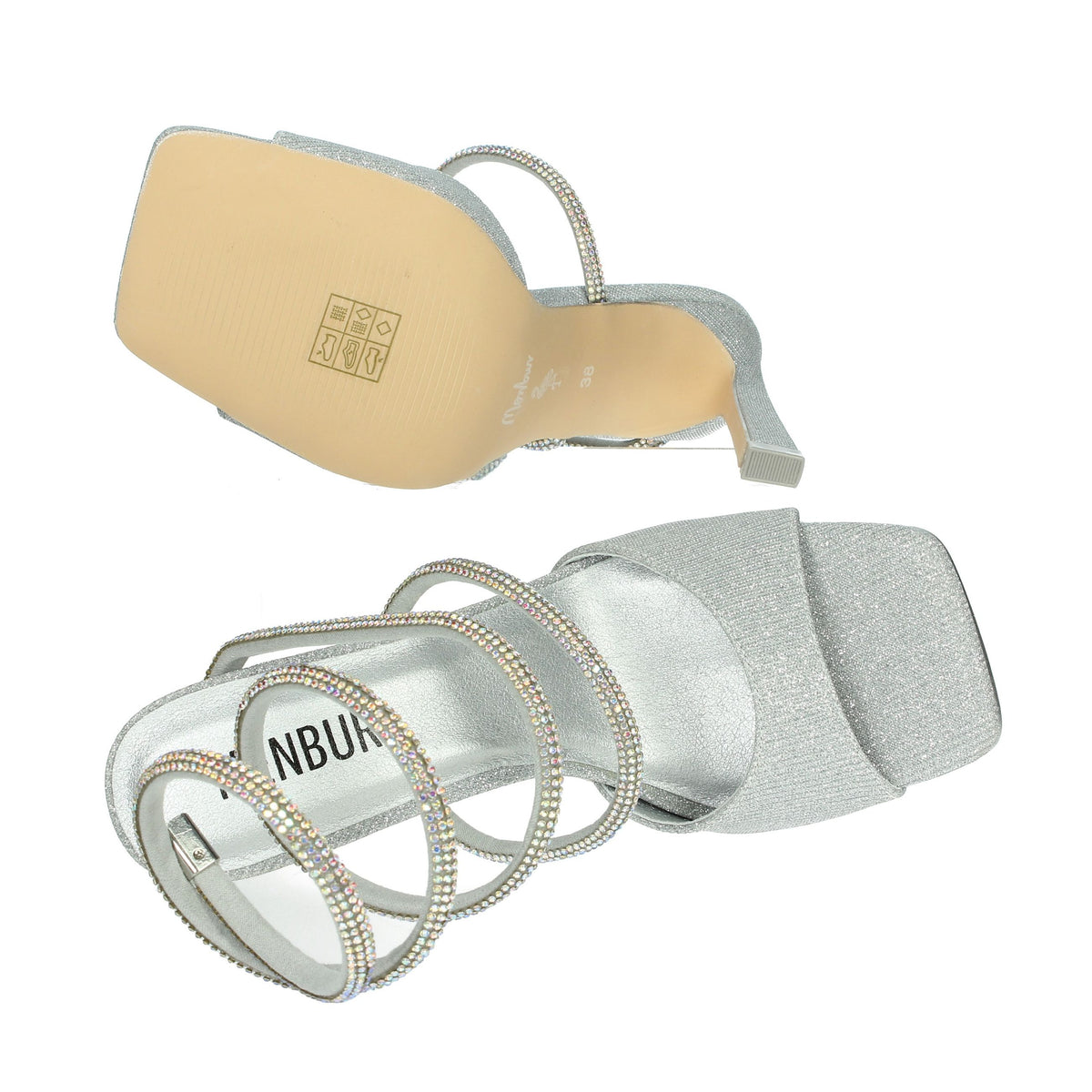 MENBUR Donna Sandali con tacco 24712 Argento