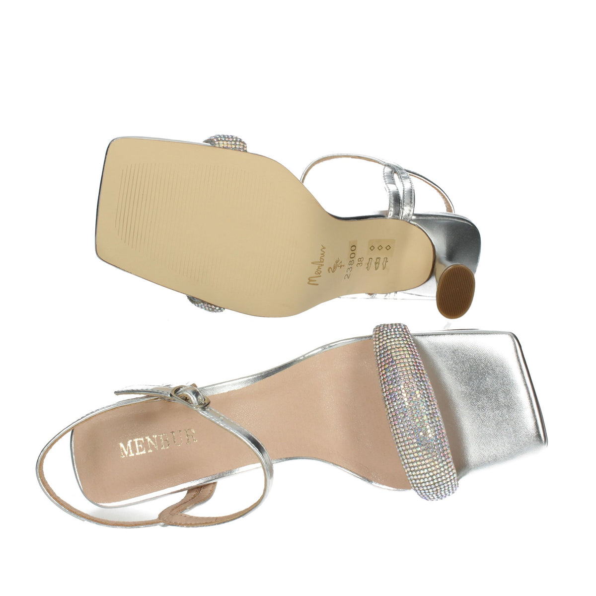 MENBUR Donna Sandali con tacco 23800 Argento