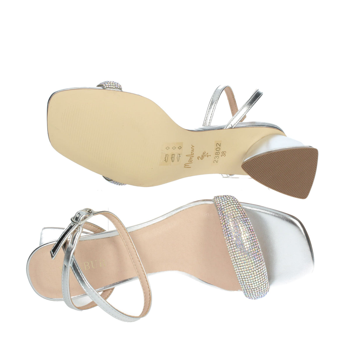 MENBUR Donna Sandali con tacco 23802 Argento