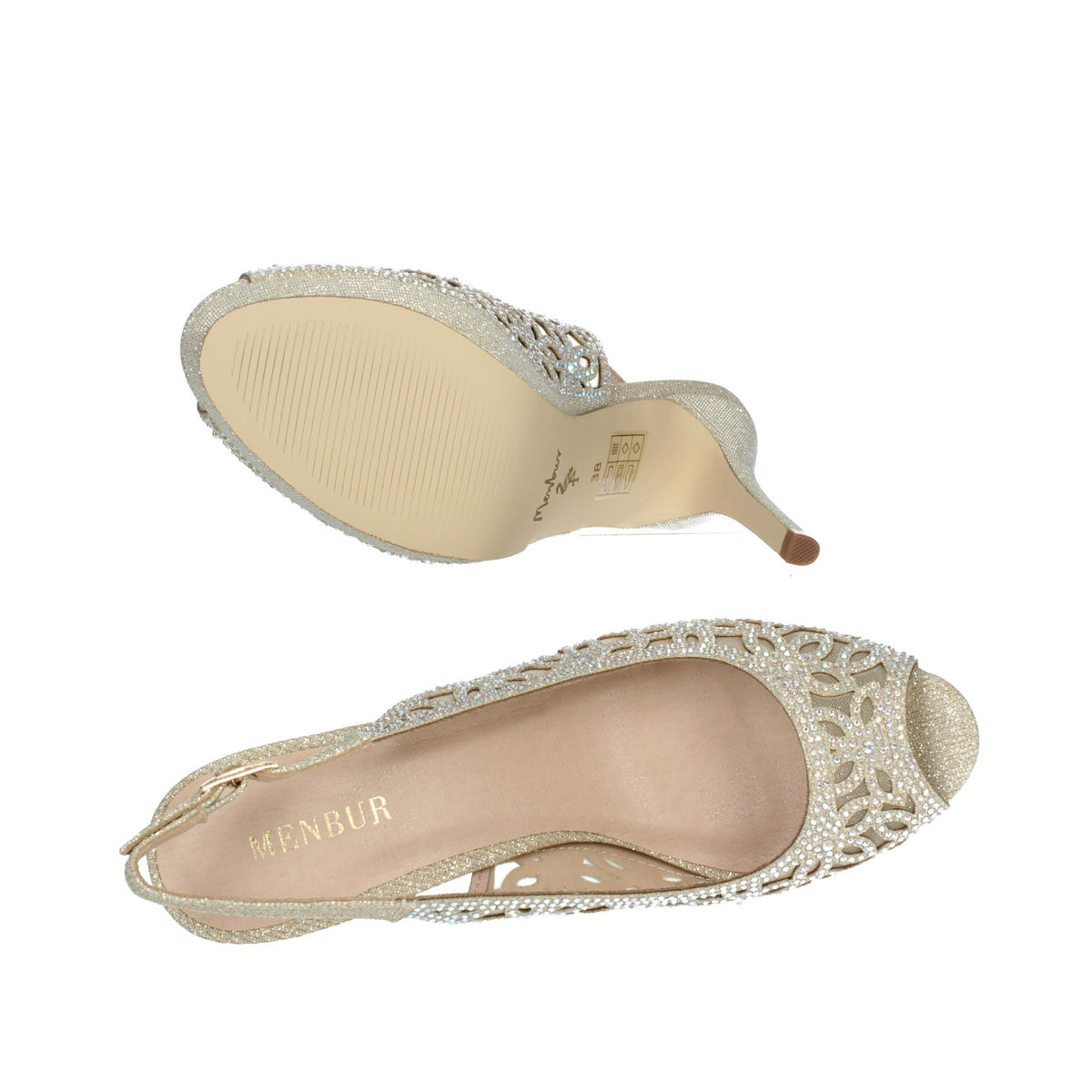 MENBUR Donna Sandali con tacco 23968 Oro