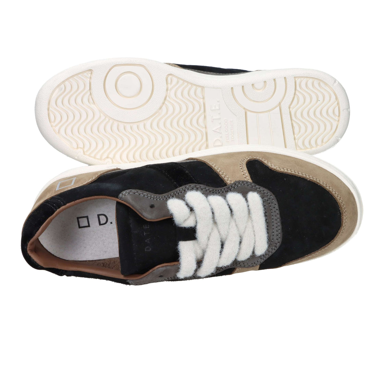 D.A.T.E. Donna Sneakers bassa W431-C2-CO-BK Nero/Beige