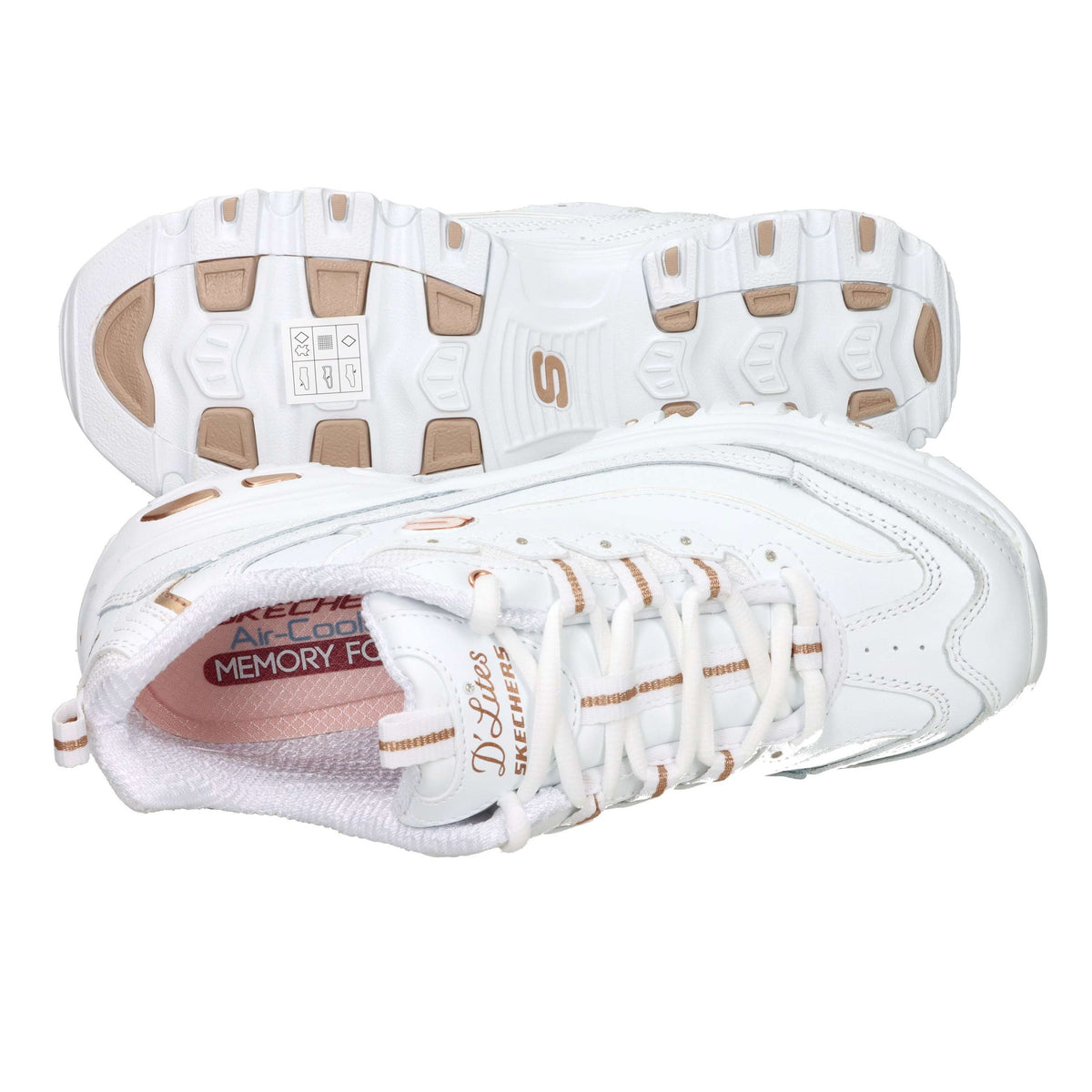 SKECHERS Donna Sneakers bassa 11931 Bianco/Cipria
