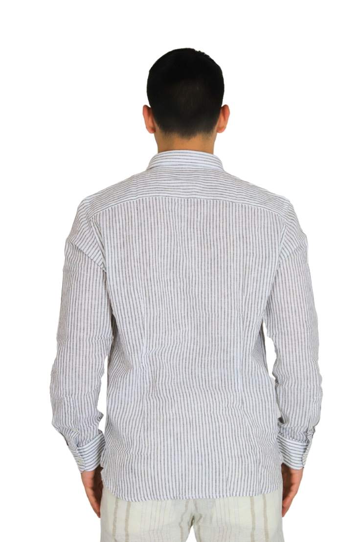 PHILOTINTO Uomo Camicia 25S02CA Bianco/Marrone