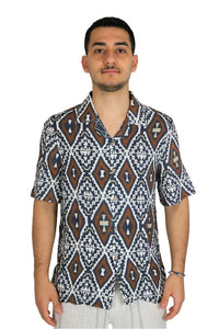 PHILOTINTO Uomo Camicia 25S14CA Beige/Blu