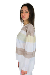 TAKE TWO Donna Maglia DKE8019 Bianco/Beige