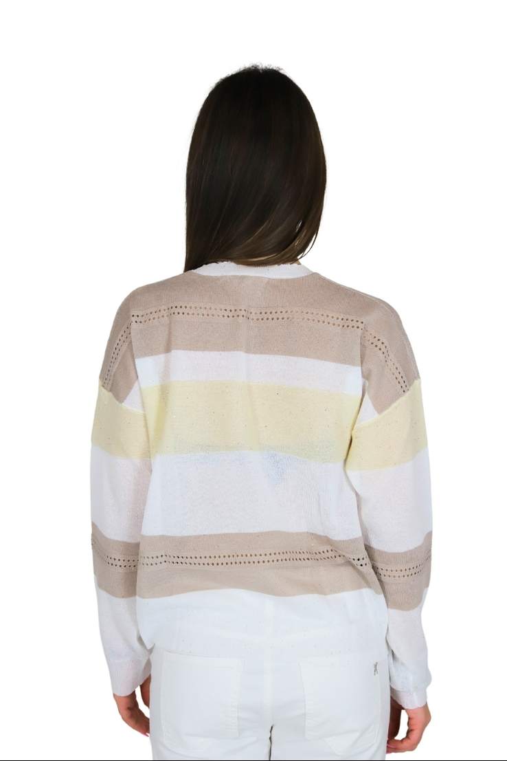 TAKE TWO Donna Maglia DKE8019 Bianco/Beige