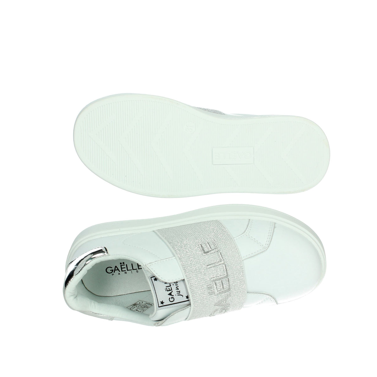 GAELLE PARIS Bambine e ragazze Slip-on GS0036L Bianco/Argento